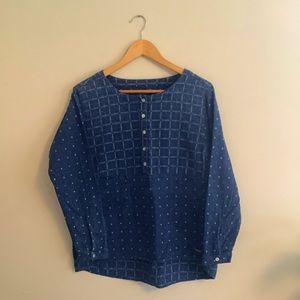 Roots Pullover Cotton Denim Tunic Shirt M